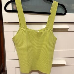 Mango Ribbed Tank Top in Lime